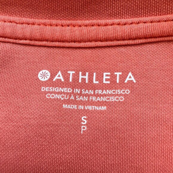 Athleta Sundown Hoodie Sweatshirt Pullover Women's Small Orange Coral Activewear - Picture 12 of 14